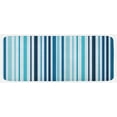 thumbnail image 1 of Abstract Kitchen Mat, Vertical Striped Pastel Toned Color Bands Lines Background Nautical Design, Plush Decorative Kitchen Mat with Non Slip Backing, 47" X 19", Sky and Dark Blue, by Ambesonne, 1 of 1