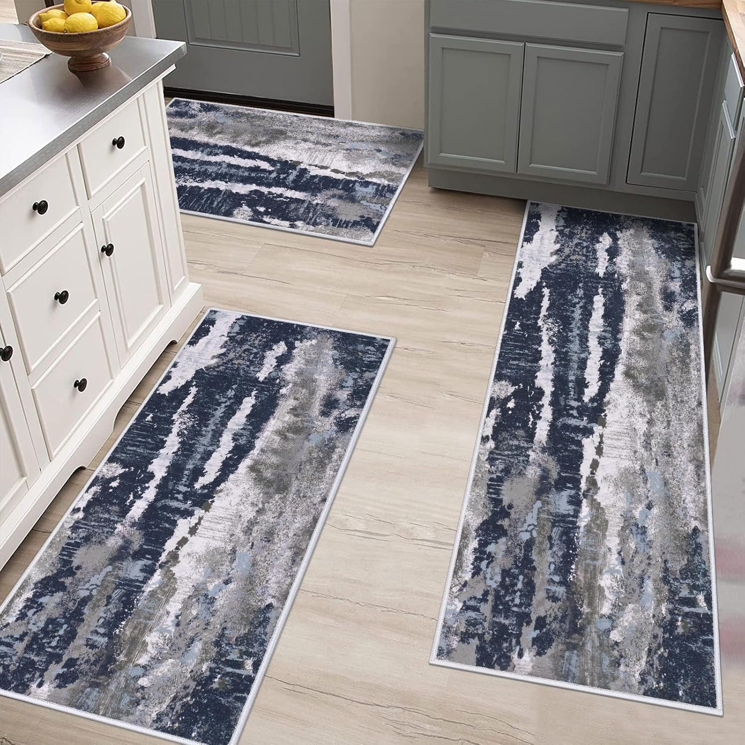 Abstract Kitchen Rugs Sets 3 Piece, Non Skid Kitchen Runner Rug ...