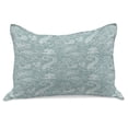 thumbnail image 1 of Abstract Knitted Quilt Pillowcover, Funky Sea Waves Print Drawn by Hand Seascape Demonstration, Standard King Size Pillow Cover for Bedroom, 30" x 20", Teal Cadet Blue, by Ambesonne, 1 of 2