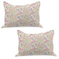 thumbnail image 1 of Abstract Knitted Quilt Pillowcover Set of 2, Pattern with Circles and Dots Bubble Rings Spotted Springtime Enjoyment Theme, Standard Queen Pillow Sham Bedroom, 30" x 20", Multicolor, by Ambesonne, 1 of 1