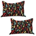 thumbnail image 1 of Abstract Knitted Quilt Pillowcover Set of 2, Trippy Style Modern Mixed Fractal Funkyms Unusual Artisan Concept Art Graphic, Standard Queen Pillow Sham Bedroom, 30" x 20", Multicolor, by Ambesonne, 1 of 1