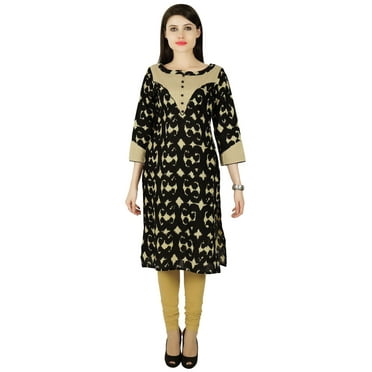 Abstract Kurta Bollywood Designer Women Ethnic Kurti Cotton Tunic Dress