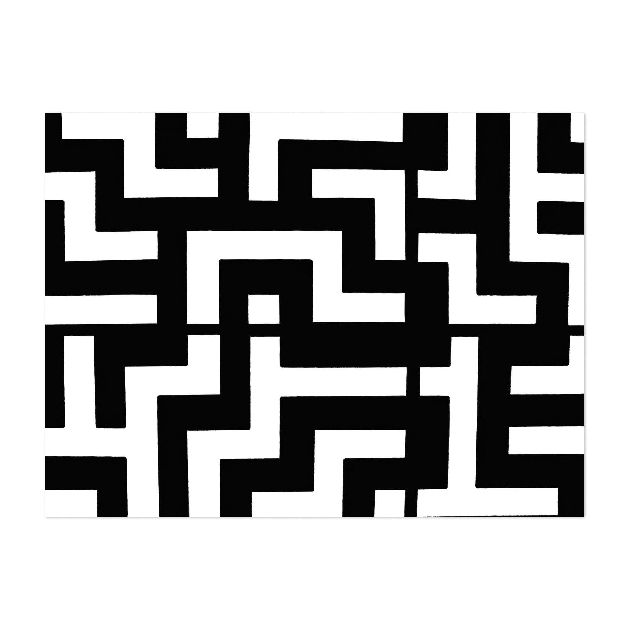 Abstract Labyrinth - Photography Geometric Abstract Pattern Black and ...