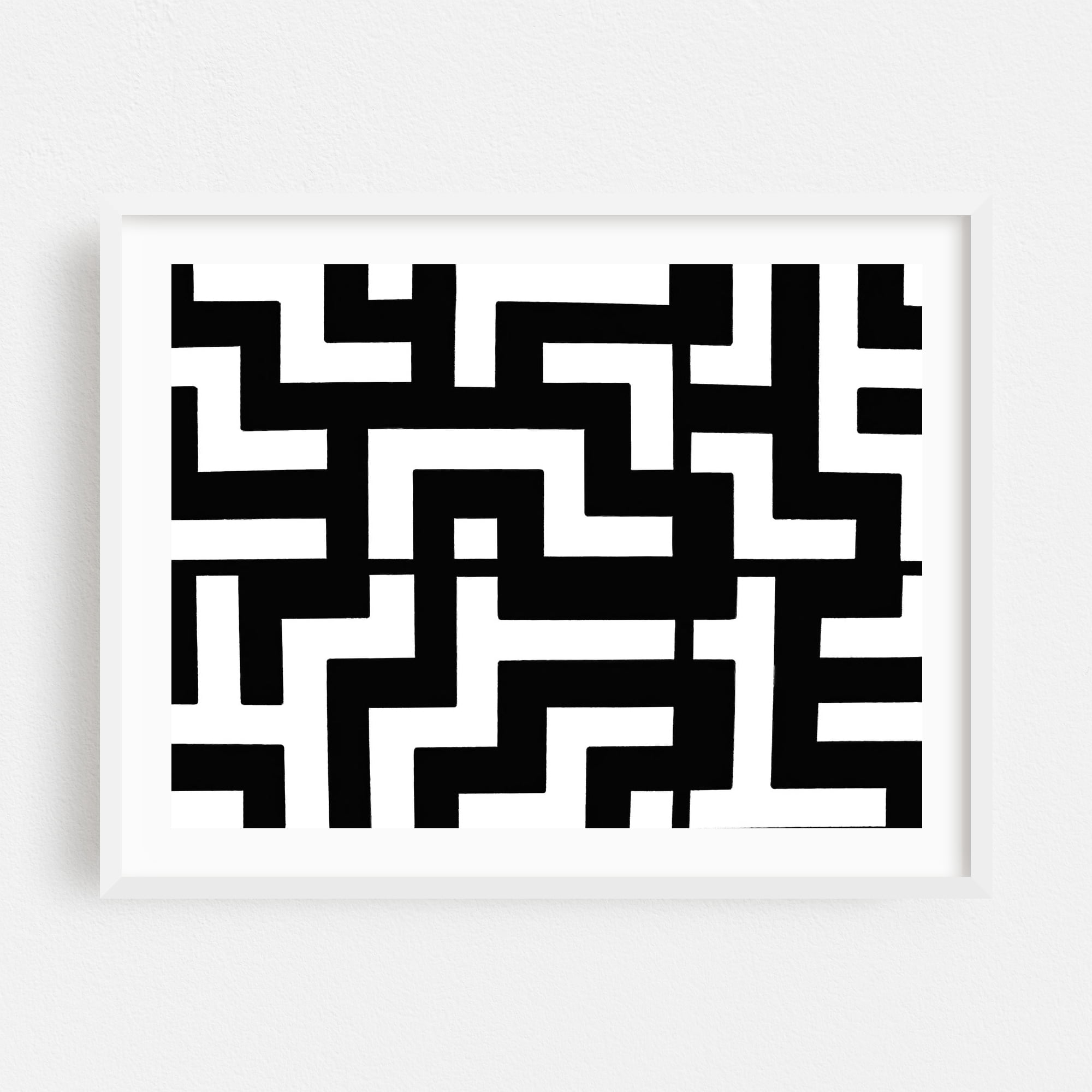 Abstract Labyrinth - Photography Geometric Abstract Pattern Black and ...
