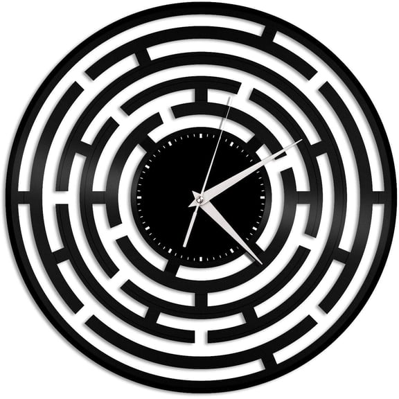 Abstract Labyrinth Vinyl Wall Clock,Vinyl Record Clock Wall Art Handmade Art Home Decorations Art Unique Gift idea