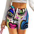 Abstract Ladies Face Shorts High Waist Night Club Shorts Women