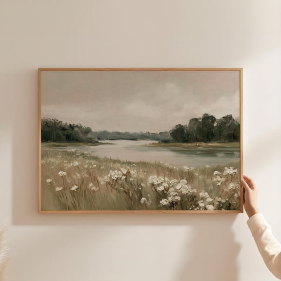 Abstract Lakeshore Wildflower Wall Art Print