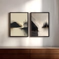 Abstract Landscape Black and White Waterfall Canvas Painting Print Wall ...