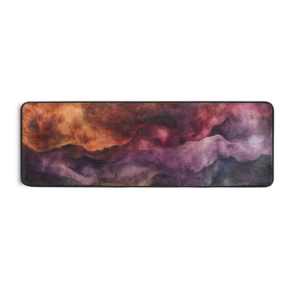 Abstract Landscape Painting Runner Rug for Hallways Kitchen Non Slip 2'x 6' Washable Hall Carpet for Bedroom Entryway Laundry Room