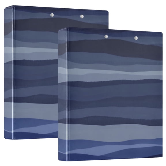 Abstract Landscape Pattern 12.4x10.6in PVC Round Ring Binder, D-Ring 3-Hole, Metal Clip, 200 Sheets