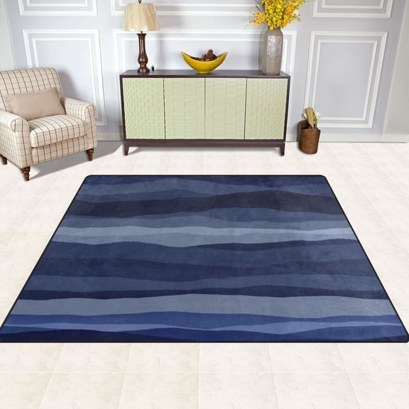 Abstract Landscape Pattern 63''x48'' Plush Memory Foam Bath Mat, Soft, Absorbent, Non Slip, Durable