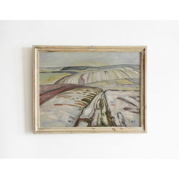 Abstract Landscape Poster French Country Wall Art, Neutral Cottagecore Decor, Unframed Canvas Size 24x36