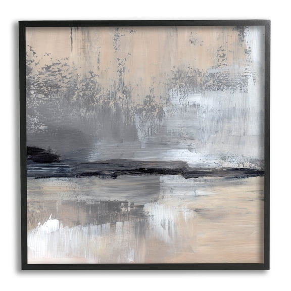 Abstract Landscape Reflection Abstract Painting Black Framed Art Print Wall Art