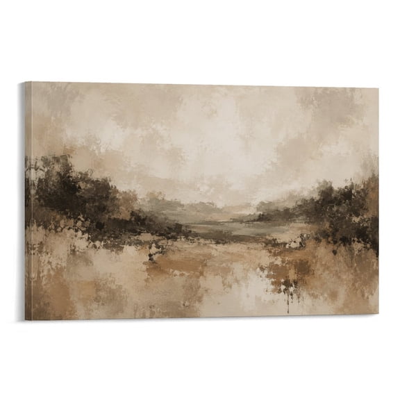 Abstract Landscape in Neutral Browns Poster Wall Art Canvas Aesthetic Music And Movies Decorative Painting for Living Room Bed Room