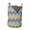 thumbnail image 1 of Abstract Laundry Bag, Chevron Layout in Colorful Pastel Tones Contemporary Horizontal Illustration, Hamper Basket with Handles Drawstring Closure for Laundromats, 13" x 19", Multicolor, by Ambesonne, 1 of 4