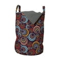 thumbnail image 1 of Abstract Laundry Bag, Circular Spiral Oval Geometric Round with Swirls Retro Graphic, Hamper Basket with Handles Drawstring Closure for Laundromats, 13" x 19", Multicolor, by Ambesonne, 1 of 4