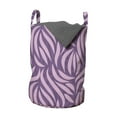 thumbnail image 1 of Abstract Laundry Bag, Continuous Bicolour Style Tropical Jungle Pattern in Tones Print, Hamper Basket with Handles Drawstring Closure for Laundromats, 13" x 19", Baby Pink Pale Purple, by Ambesonne, 1 of 4