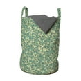 thumbnail image 1 of Abstract Laundry Bag, Continuous Dots Funky Arrangement Surreal Repeating Pattern Green Tone Monochrome, Basket with Handles Drawstring Closure for Laundromats, 13" x 19", Multicolor, by Ambesonne, 1 of 4