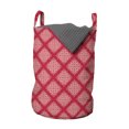 thumbnail image 1 of Abstract Laundry Bag, Continuous Geometric Themed Romantic Heart Ornamental Symmetric Pattern, Basket with Handles Drawstring Closure for Laundromats, 13" x 19", Dark Pink Champagne, by Ambesonne, 1 of 4