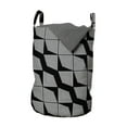 thumbnail image 1 of Abstract Laundry Bag, Continuous Optical Illusion Inspired Monochrome Pattern Geometrical Motif, Basket with Handles Drawstring Closure for Laundromats, 13" x 19", Charcoal Grey White, by Ambesonne, 1 of 4