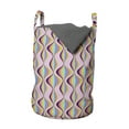 thumbnail image 1 of Abstract Laundry Bag, Digitally Generated Colorful Ogee Pattern Inspired Concept in Energetic Tones, Hamper Basket with Handles Drawstring Closure for Laundromats, 13" x 19", Multicolor, by Ambesonne, 1 of 4
