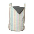 thumbnail image 1 of Abstract Laundry Bag, Gradient Vertical Stripes and Dots Arrangement Illustration in Pastel Tone Pattern, Basket with Handles Drawstring Closure for Laundromats, 13" x 19", Multicolor, by Ambesonne, 1 of 4