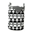 thumbnail image 1 of Abstract Laundry Bag, Image of Monochrome Style Pointer Shapes in Continuous Pattern Art Print, Basket with Handles Drawstring Closure for Laundromats, 13" x 19", White Charcoal Grey, by Ambesonne, 1 of 4