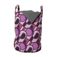 thumbnail image 1 of Abstract Laundry Bag, Irregular Geometrical with Bold Outlines and Spots, Hamper Basket with Handles Drawstring Closure for Laundromats, 13" x 19", Purple Pink, by Ambesonne, 1 of 4