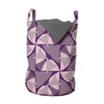 thumbnail image 1 of Abstract Laundry Bag, Modern Geometric Illustration of Triangular Complex Shapes Design, Basket with Handles Drawstring Closure for Laundromats, 13" x 19", Purple Mauve and Baby Pink, by Ambesonne, 1 of 4