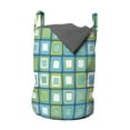 thumbnail image 1 of Abstract Laundry Bag, Modern Geometric Pattern with Nested Quirky Rectangles in Aqua Color Palette, Hamper Basket with Handles Drawstring Closure for Laundromats, 13" x 19", Multicolor, by Ambesonne, 1 of 4
