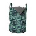 thumbnail image 1 of Abstract Laundry Bag, Modern Novelty Motif Complexity, Hamper Basket with Handles Drawstring Closure for Laundromats, 13" x 19", Seafoam Slate Blue, by Ambesonne, 1 of 4