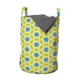 thumbnail image 1 of Abstract Laundry Bag, Modern Print of Round Elements with Stars Centered, Hamper Basket with Handles Drawstring Closure for Laundromats, 13" x 19", Yellow Petrol Blue, by Ambesonne, 1 of 4