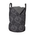 thumbnail image 1 of Abstract Laundry Bag, Modern Repetition of Hand Drawn Whirlpools Print, Hamper Basket with Handles Drawstring Closure for Laundromats, 13" x 19", Dark Purple Pale Grey, by Ambesonne, 1 of 4