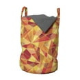 thumbnail image 1 of Abstract Laundry Bag, Mosaic Pattern with Fractal Triangle Geometric Fragments Digital Print, Basket with Handles Drawstring Closure for Laundromats, 13" x 19", Orange Marigold Red, by Ambesonne, 1 of 4