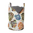 thumbnail image 1 of Abstract Laundry Bag, Paisley Inspired Mandala Built-in Method Stencil Rose and Vortex Lines, Hamper Basket with Handles Drawstring Closure for Laundromats, 13" x 19", Multicolor, by Ambesonne, 1 of 4