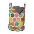 thumbnail image 1 of Abstract Laundry Bag, Repetitive Colorful Circles Contemporary Pop Style, Hamper Basket with Handles Drawstring Closure for Laundromats, 13" x 19", Pale Teal Pink, by Ambesonne, 1 of 4