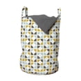 thumbnail image 1 of Abstract Laundry Bag, Retro Mid-Century Modern Style Geometric Composition Classic Art, Basket with Handles Drawstring Closure for Laundromats, 13" x 19", Yellow Pale Seafoam White, by Ambesonne, 1 of 4