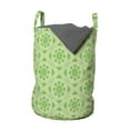 thumbnail image 1 of Abstract Laundry Bag, Simplistic Monochrome Design Continuous Pattern with Geometric Shapes, Basket with Handles Drawstring Closure for Laundromats, 13" x 19", Pale Green Lime Green, by Ambesonne, 1 of 4
