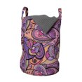 thumbnail image 1 of Abstract Laundry Bag, Soft Pastel Pink and Purple Tone Modern Style Marbling Art Inspired Background, Basket with Handles Drawstring Closure for Laundromats, 13" x 19", Multicolor, by Ambesonne, 1 of 4