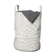 thumbnail image 1 of Abstract Laundry Bag, Spiraling Waving Geometric Shapes in Soft Monochrome Style Pastel Tone Items, Basket with Handles Drawstring Closure for Laundromats, 13" x 19", Pale Tan White, by Ambesonne, 1 of 4