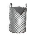 thumbnail image 1 of Abstract Laundry Bag, Vertical Square Shaped Geometric Pattern Minimalist Modern Style Trippy Design, Basket with Handles Drawstring Closure for Laundromats, 13" x 19", Black White, by Ambesonne, 1 of 4