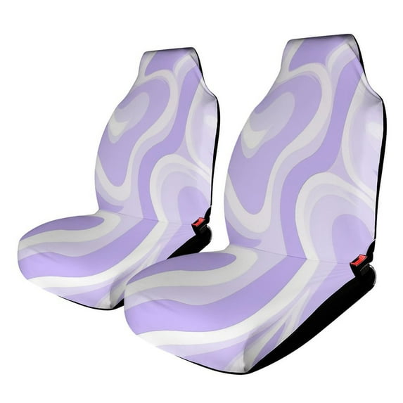 Abstract Lavender Wavy Design Car Seat Covers Front Seats Universal Fit for Cars SUV Truck Auto Interior Accessories
