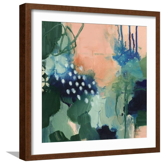 Art.com Abstract Layers III Art Print by Laura Horn, Brown Frame Wall Art, 21" x 21"