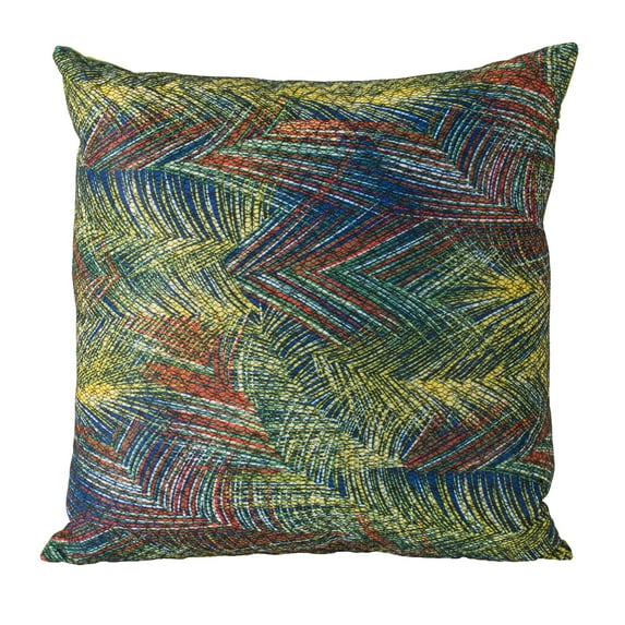 Abstract Leaf Design Accent Pillow - Multi-Color Finish