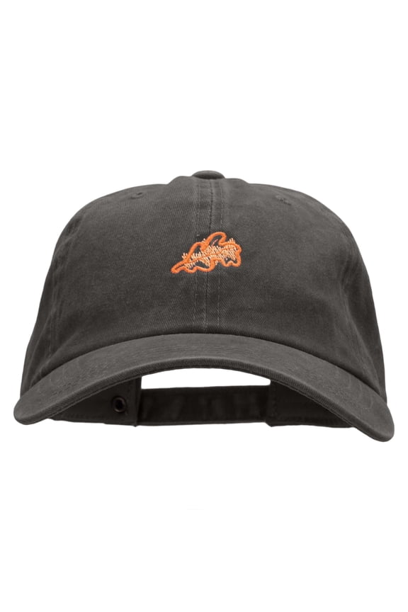 Abstract Leaf Embroidered Unstructured Cotton Cap - Black OSFM