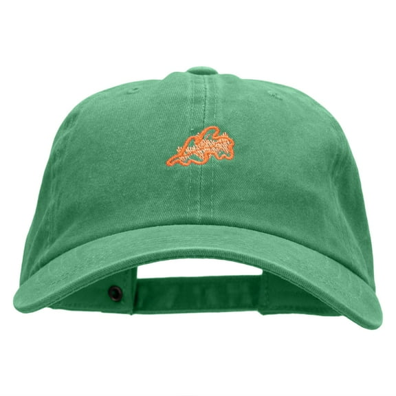 Abstract Leaf Embroidered Unstructured Cotton Cap - Kelly Green OSFM