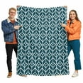 thumbnail image 1 of Abstract Leaf Flannel Blanket for Bed,Travel and Camping, Art Abstract Geometric Teal Leaves Plant Shape Super Soft Cozy Blanket for All Seasons 40"x50", 1 of 7