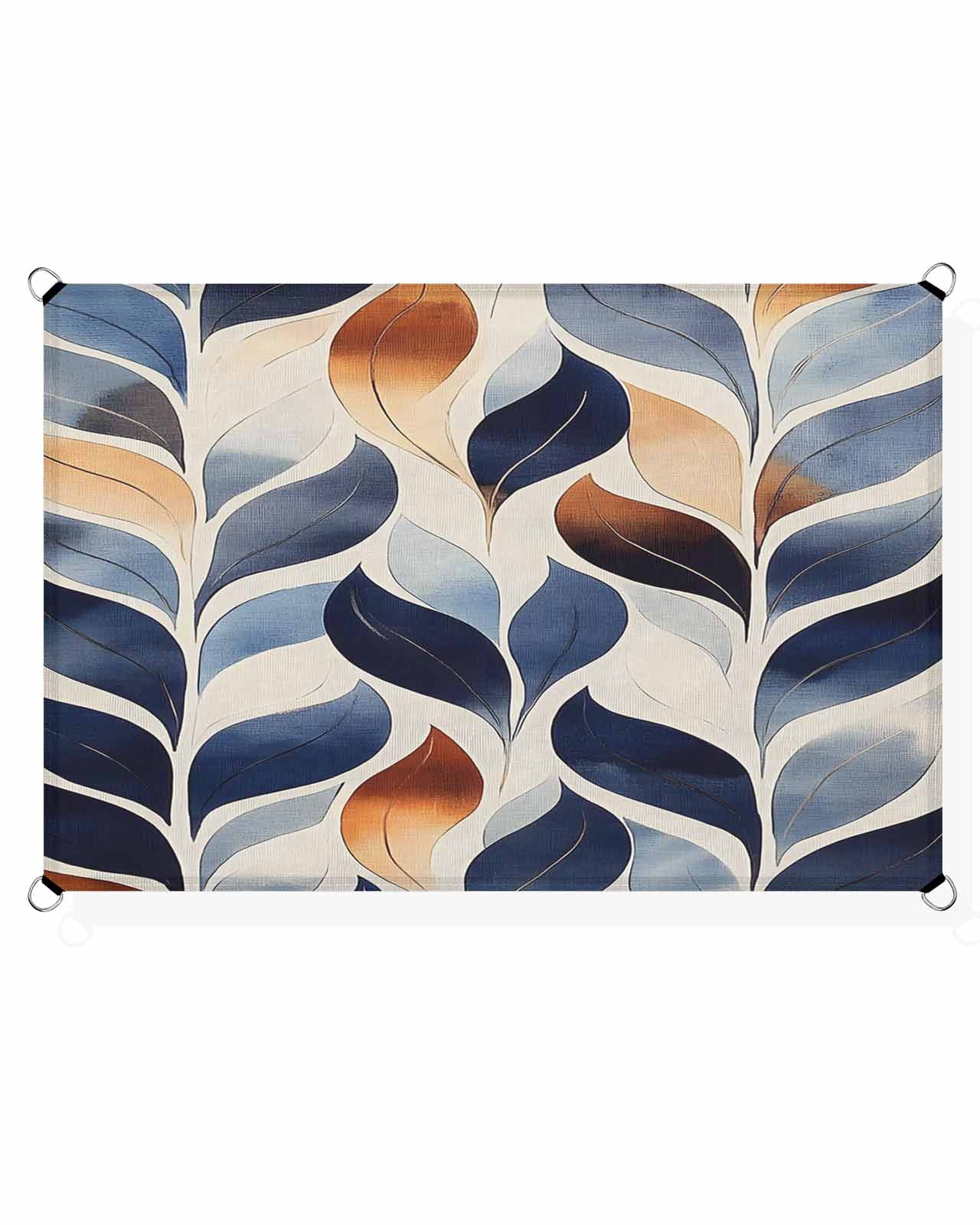Abstract Leaf Sun Shade Sail 12'X16' Vintage Colorful Blue Gradient ...