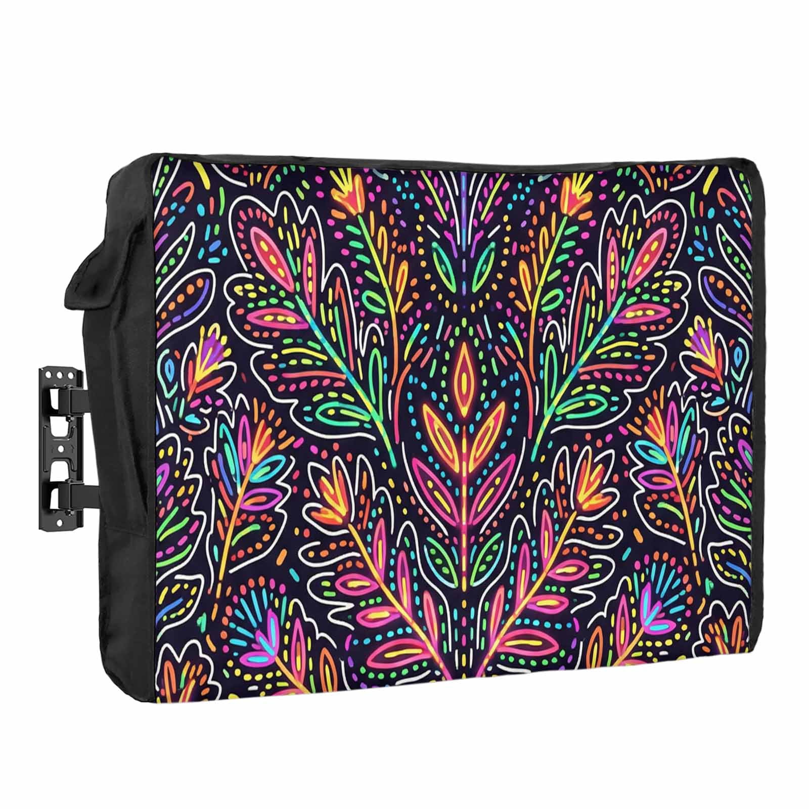 Abstract Leaf Waterproof Outdoor TV Cover, Retro Abstract Colorful ...