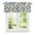 thumbnail image 1 of Abstract Leaf Window Valance for Kitchen, Spring Vintage Sage Brown Leaves White Floral Plant Rod Pocket Short Curtain for Small Windows, Light Filtering Decorative Valance, 42 x 18 Inch, 1 Panel, 1 of 9